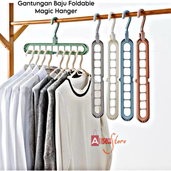 Gantungan Baju Lipat Multifungsi