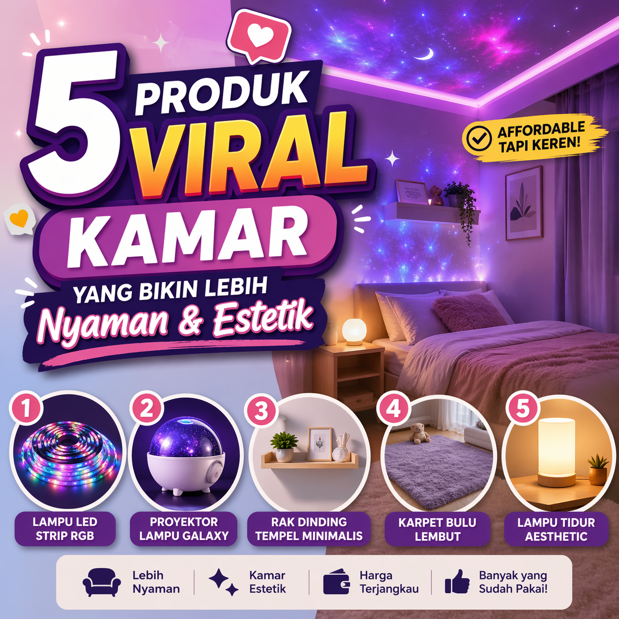 5 Produk Viral Kamar yang Bikin Lebih Nyaman & Estetik (Murah & Worth It!)