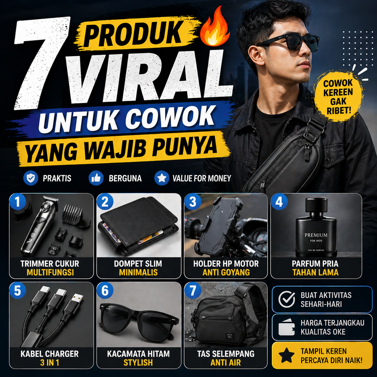 7 Produk Viral untuk Cowok yang Wajib Punya (Murah & Kepake Banget!)